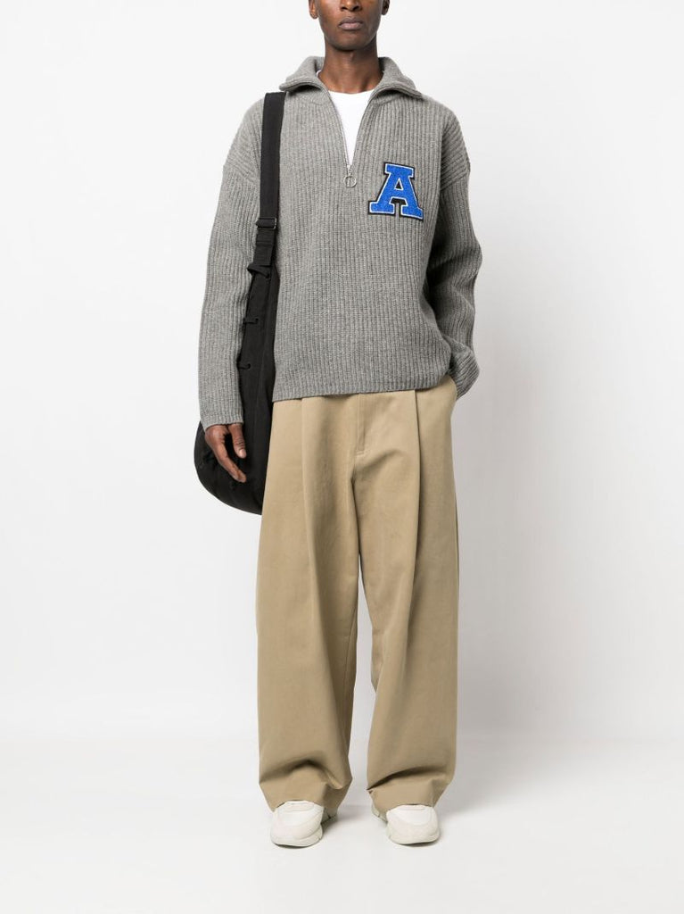 Grey Team Half-zip Sweater