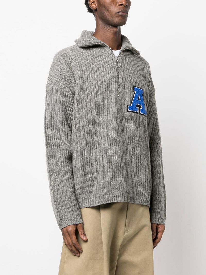 Grey Team Half-zip Sweater