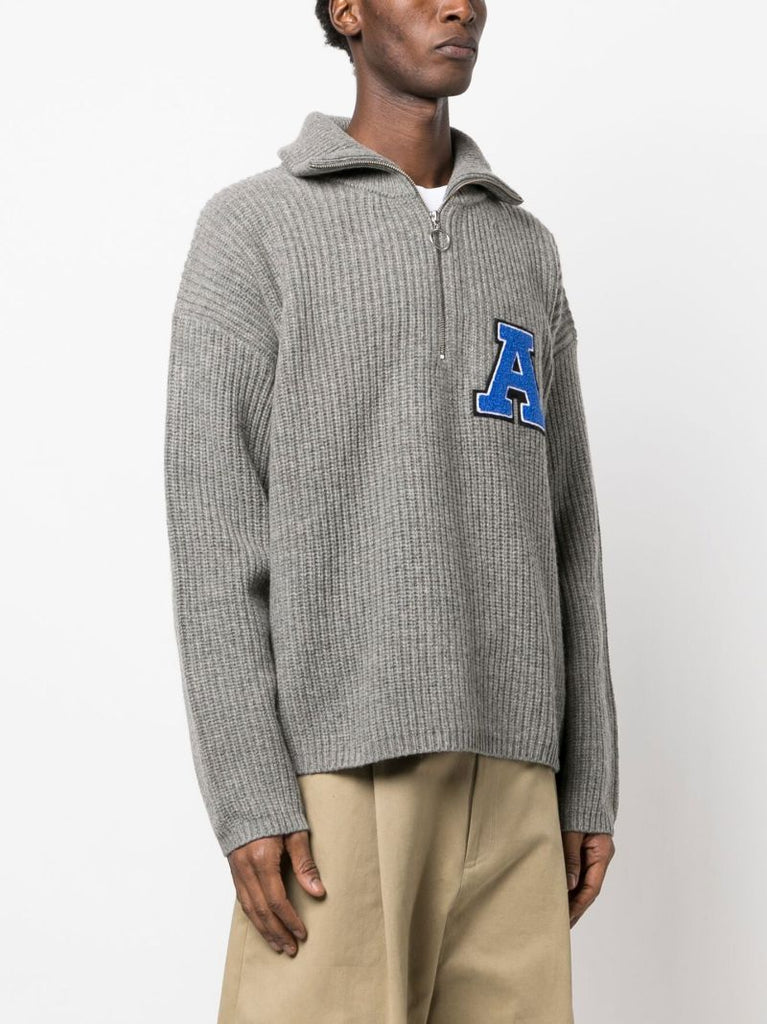 Grey Team Half-zip Sweater