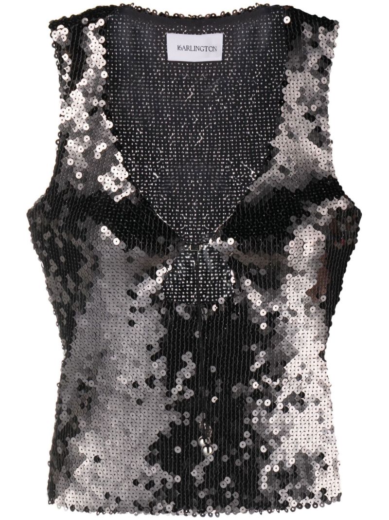 Grey Solaria Sequinned Top