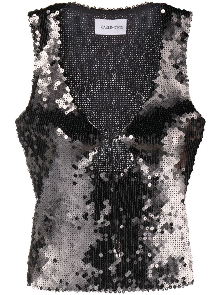 Grey Solaria Sequinned Top