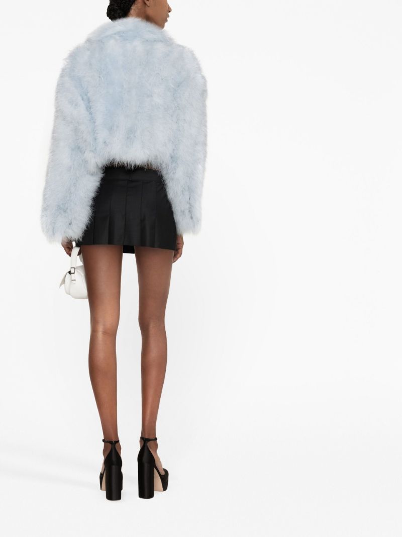 Black Belted Pleated Mini Skirt