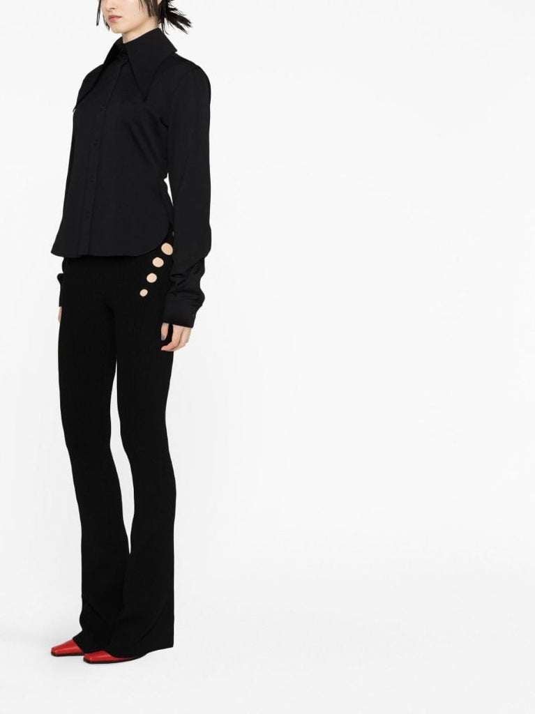Black Ione Exaggerated-collar Shirt