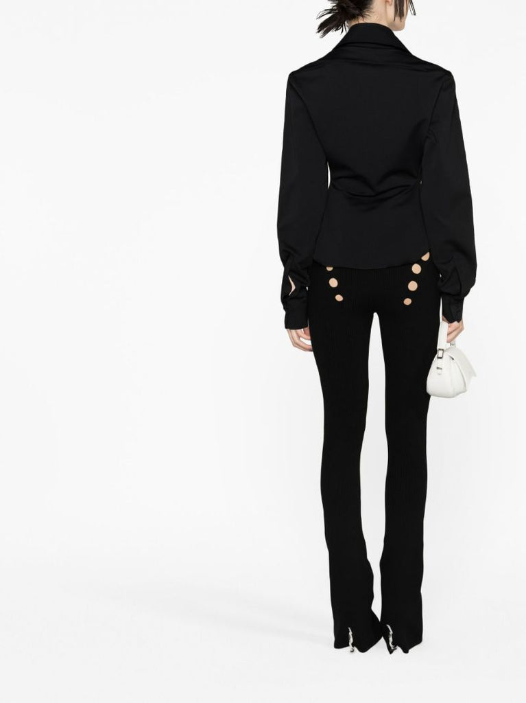 Black Ione Exaggerated-collar Shirt