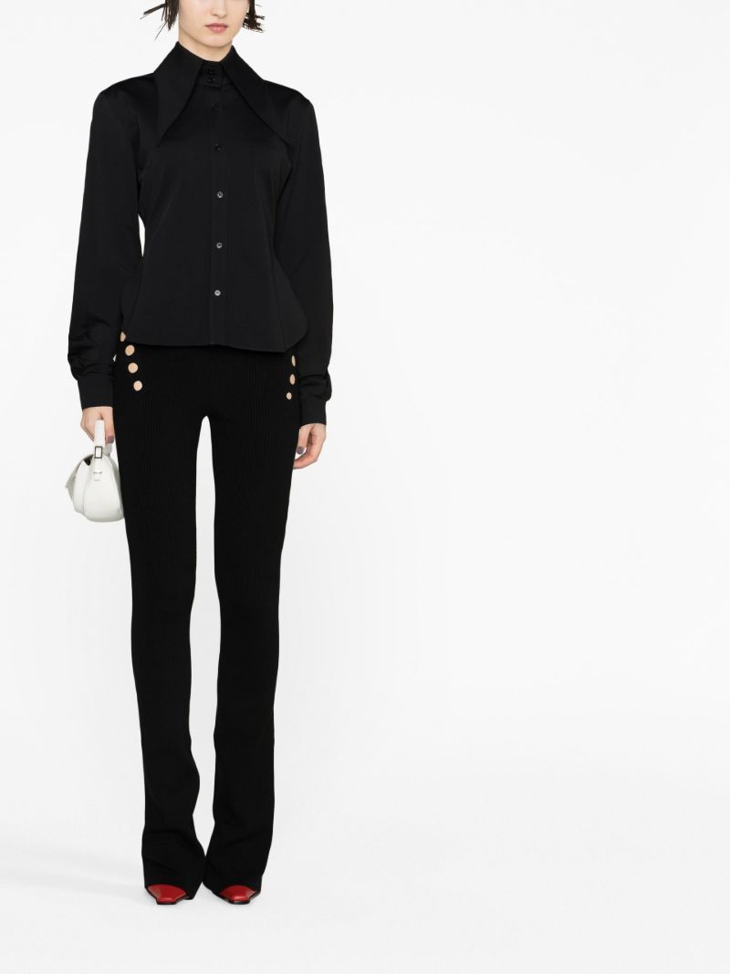 Black Ione Exaggerated-collar Shirt
