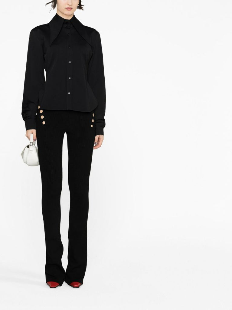 Black Ione Exaggerated-collar Shirt