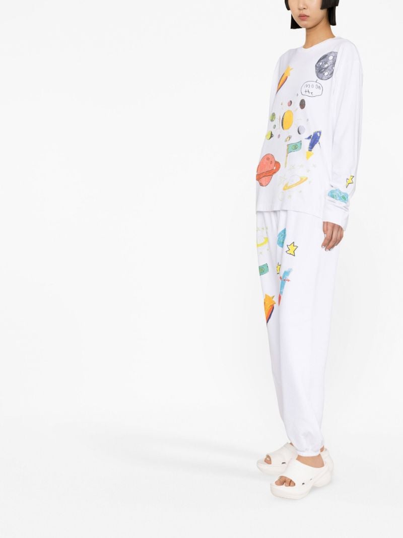 White Saturn Cotton Track Pants