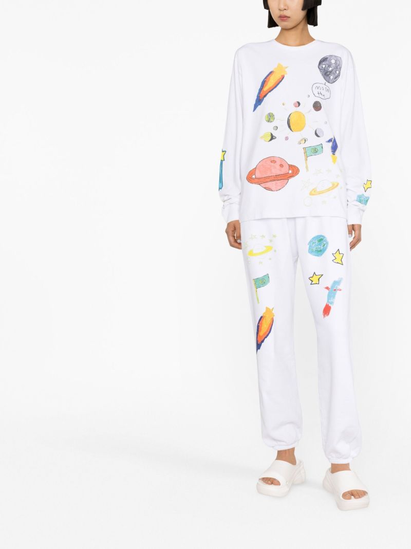 White Saturn Cotton Track Pants