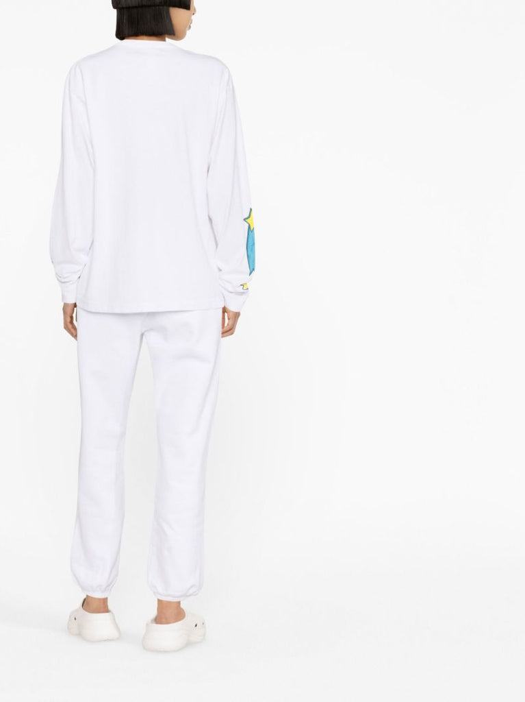 White Saturn Cotton Track Pants