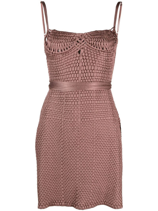 Brown Woven Mini Dress