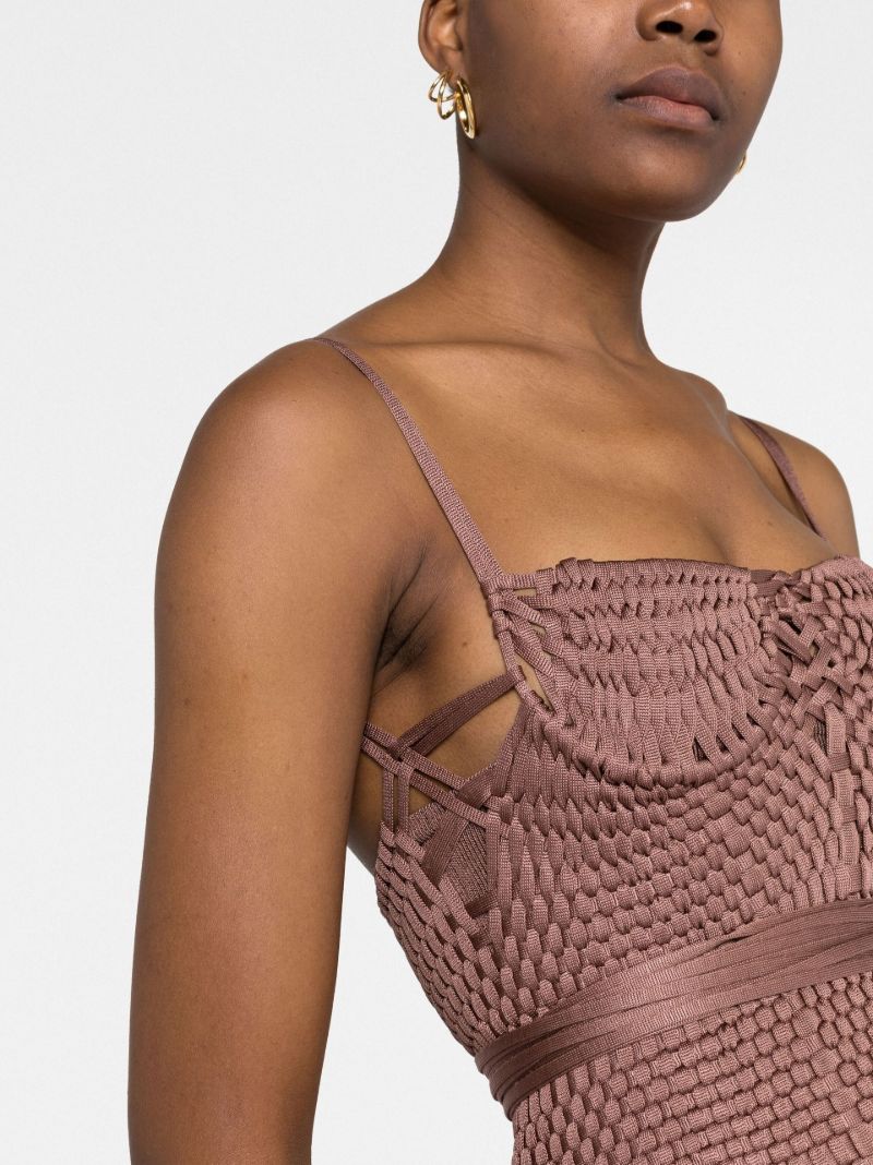 Brown Woven Mini Dress