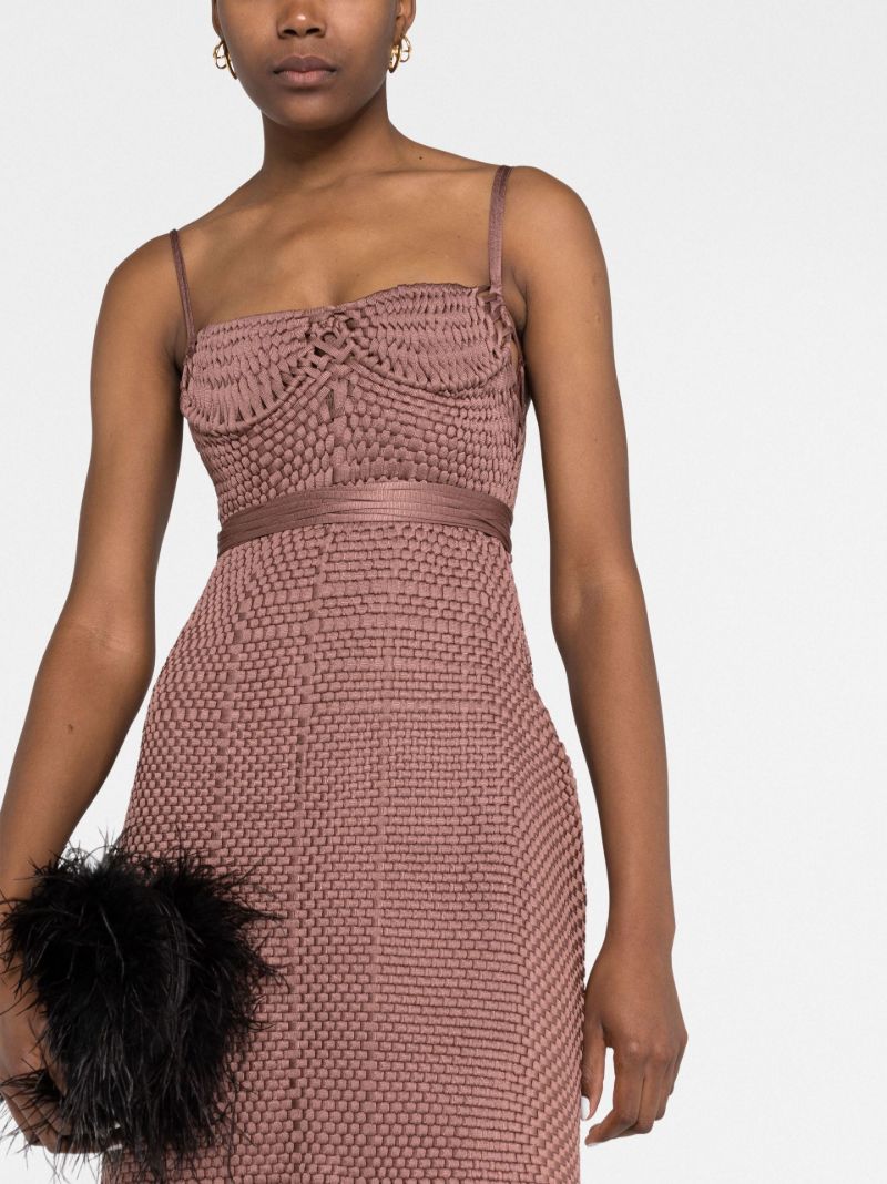 Brown Woven Mini Dress