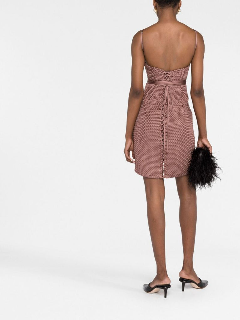 Brown Woven Mini Dress