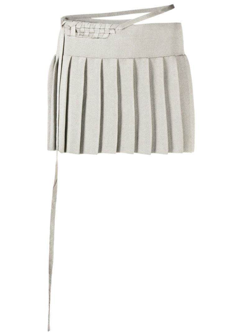 Grey Pleated Mini Skirt