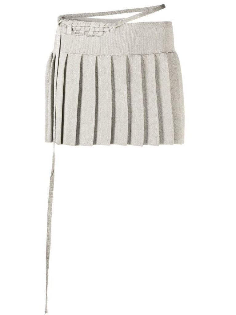Grey Pleated Mini Skirt