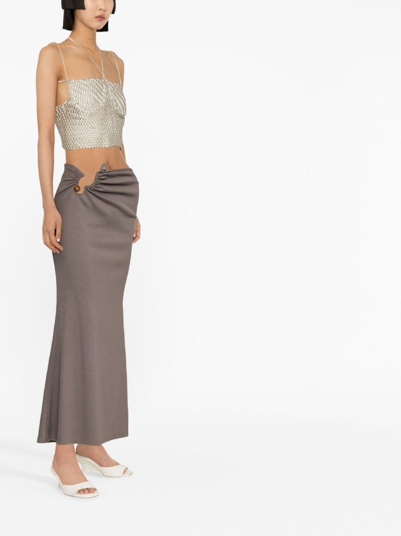 Beige Heartwave Halterneck Top