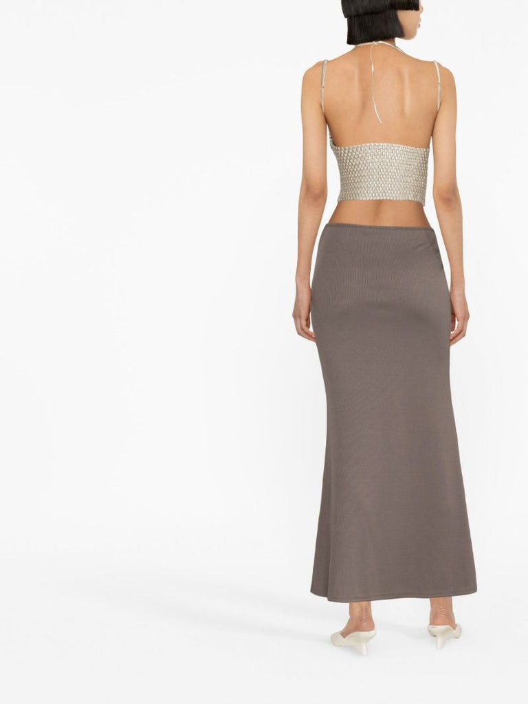 Beige Heartwave Halterneck Top