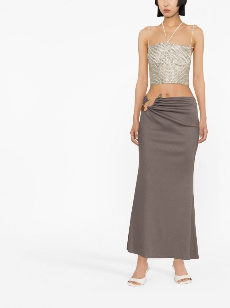 Beige Heartwave Halterneck Top