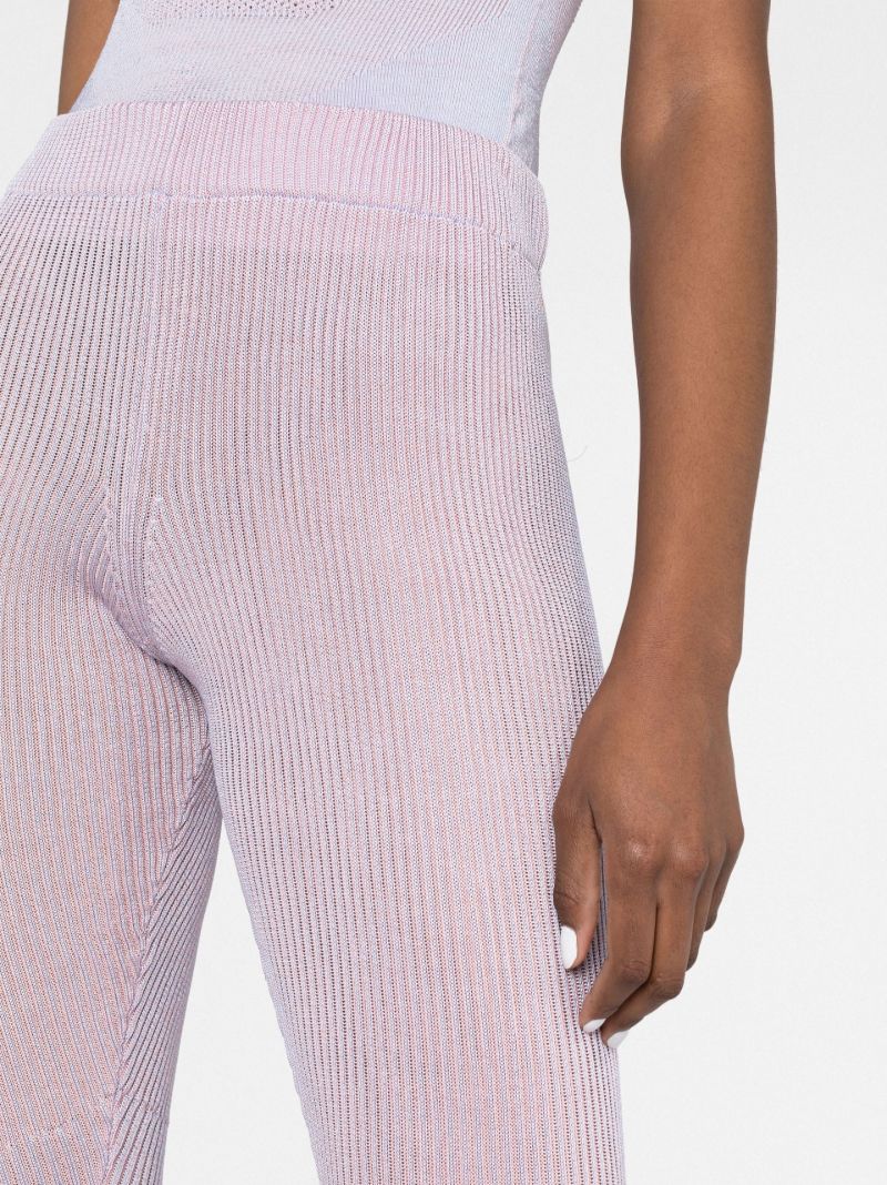 Purple Jelly Ribbed Knit Flared Trousers