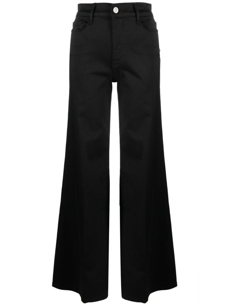 Black Le Palazzo Wide-leg Jeans