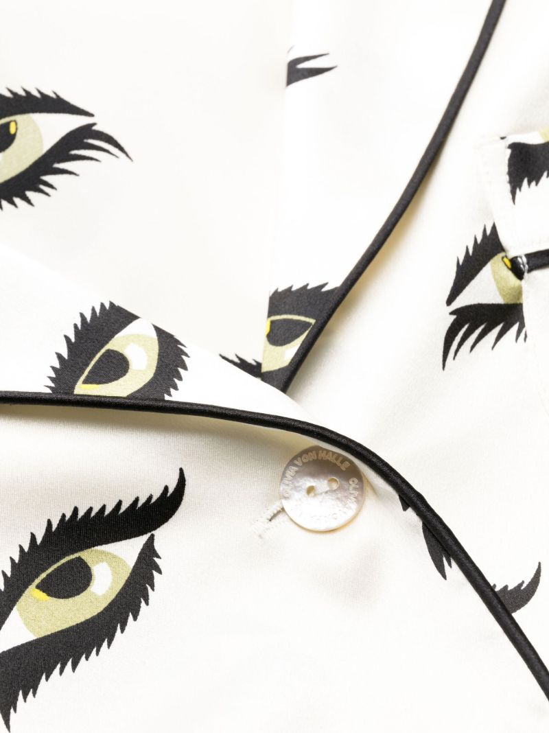 White Lila Hydra Silk Satin Pyjamas