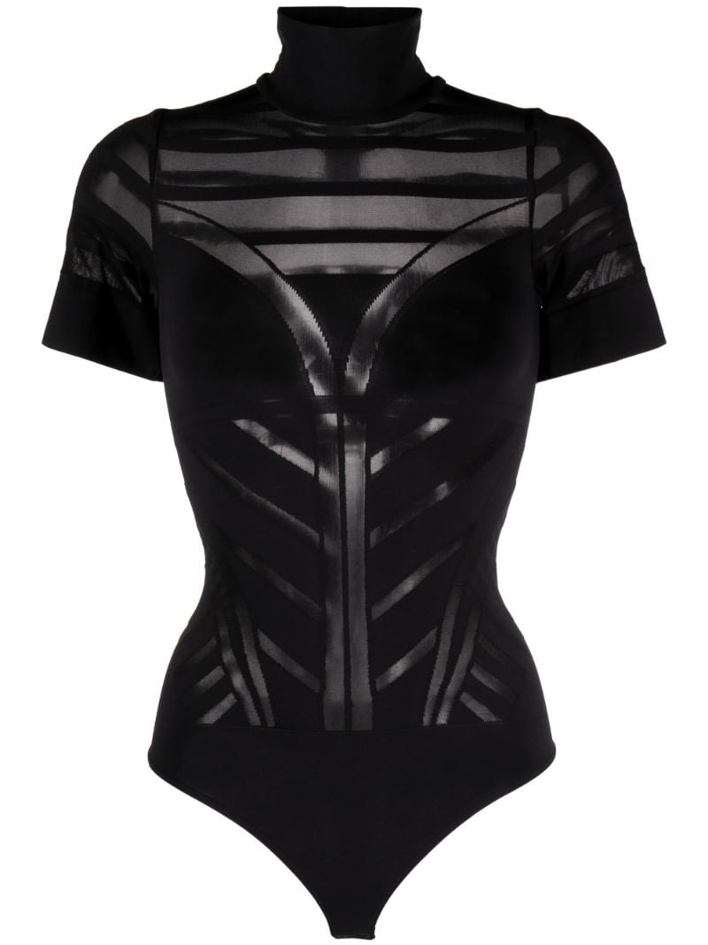 Black Logan Panelled Bodysuit