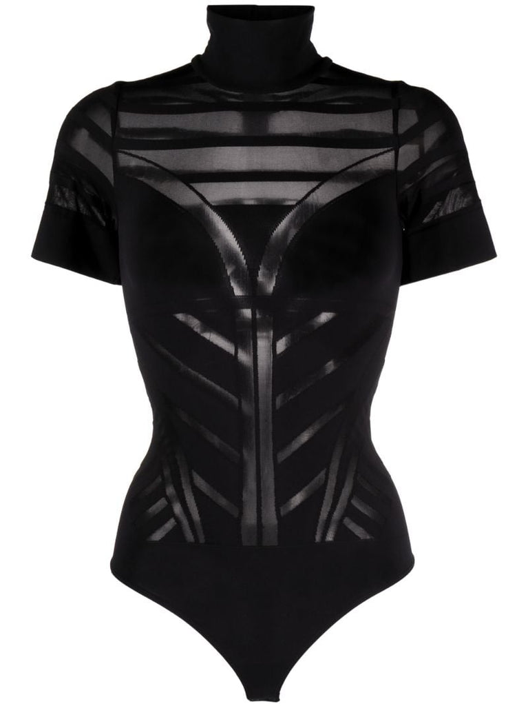 Black Logan Panelled Bodysuit
