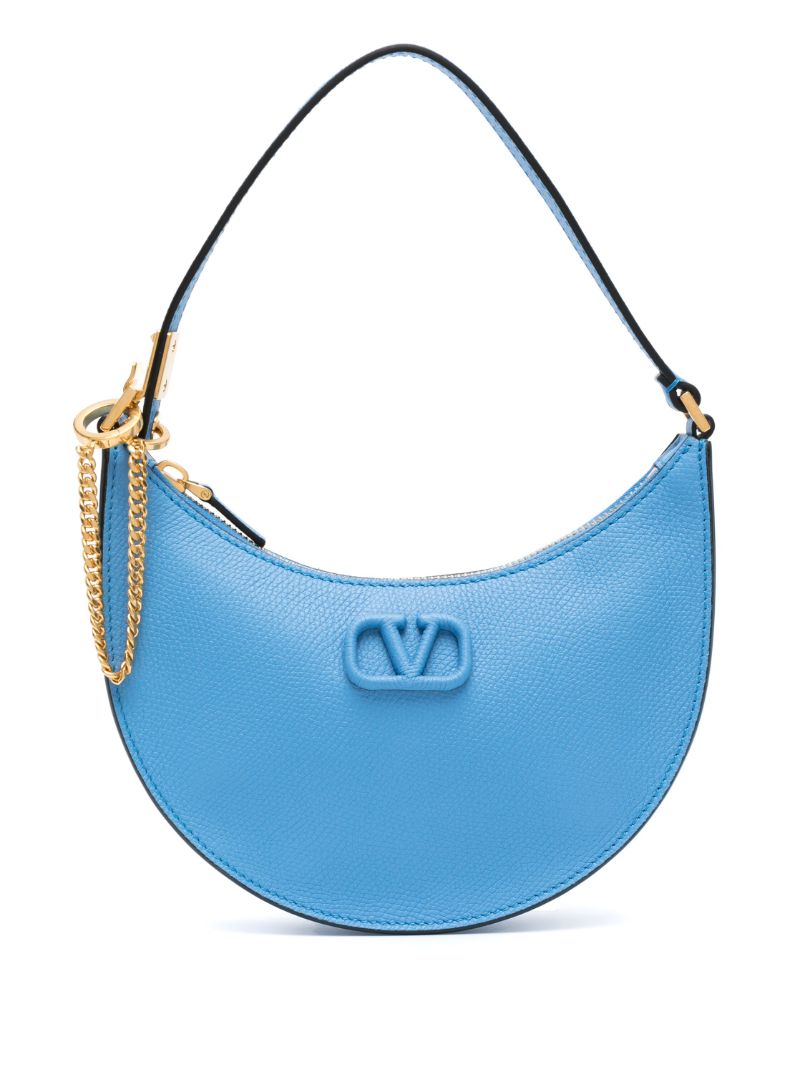 Blue Vlogo Mini Leather Shoulder Bag