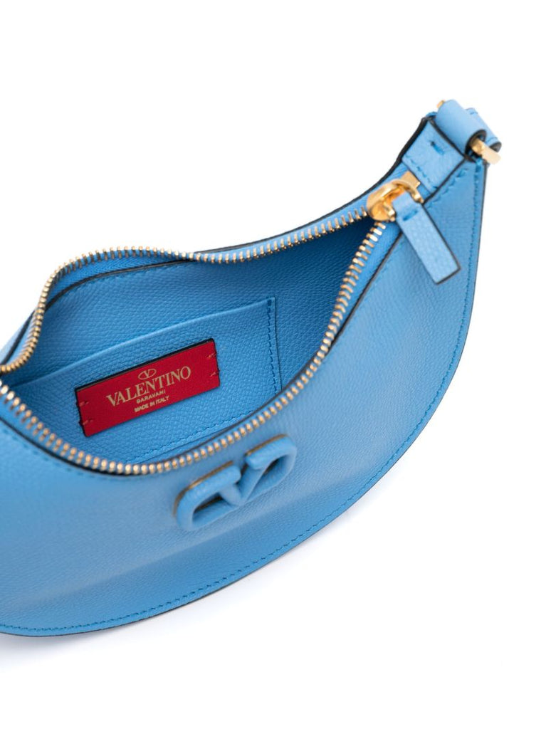 Blue Vlogo Mini Leather Shoulder Bag