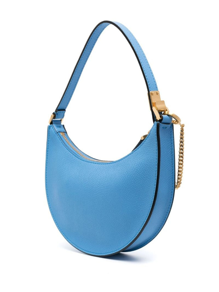 Blue Vlogo Mini Leather Shoulder Bag
