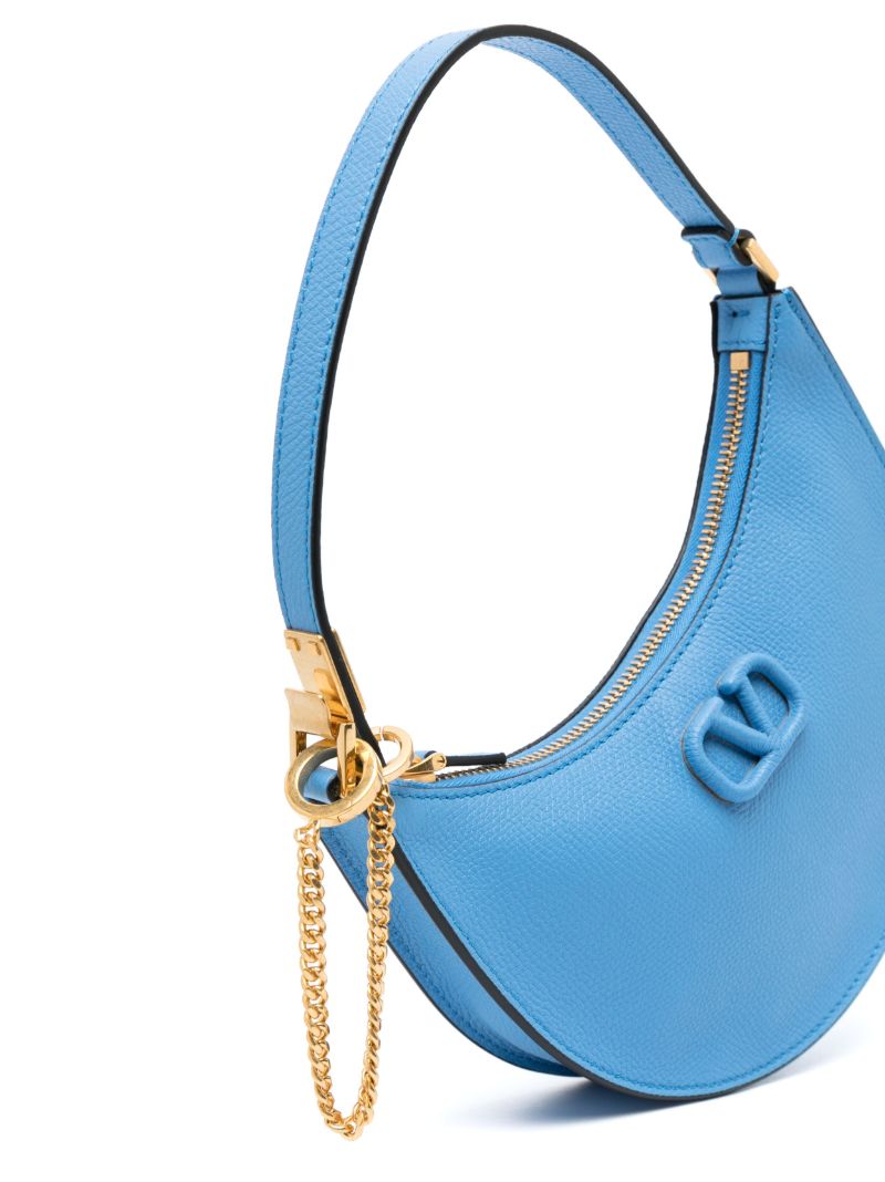 Blue Vlogo Mini Leather Shoulder Bag
