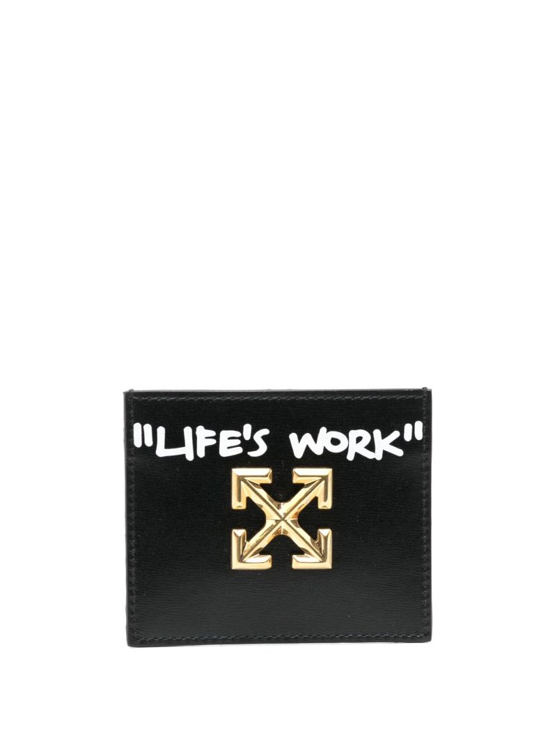 Black Quote Leather Card Holder
