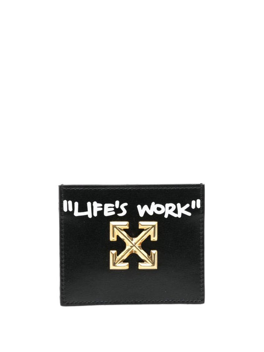 Black Quote Leather Card Holder