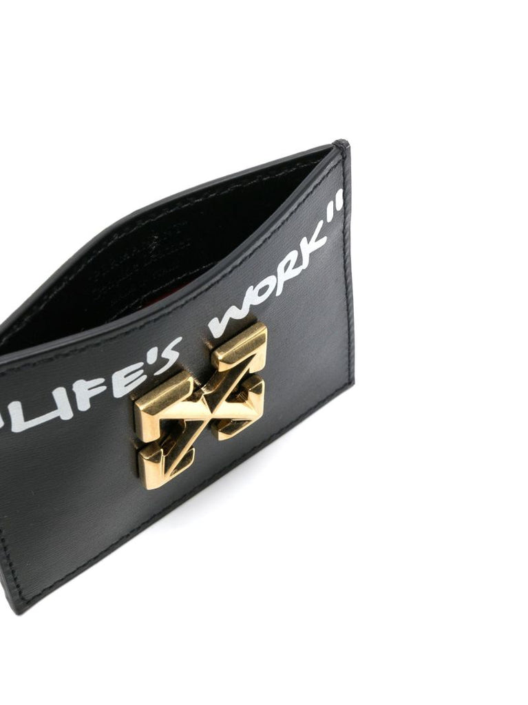 Black Quote Leather Card Holder