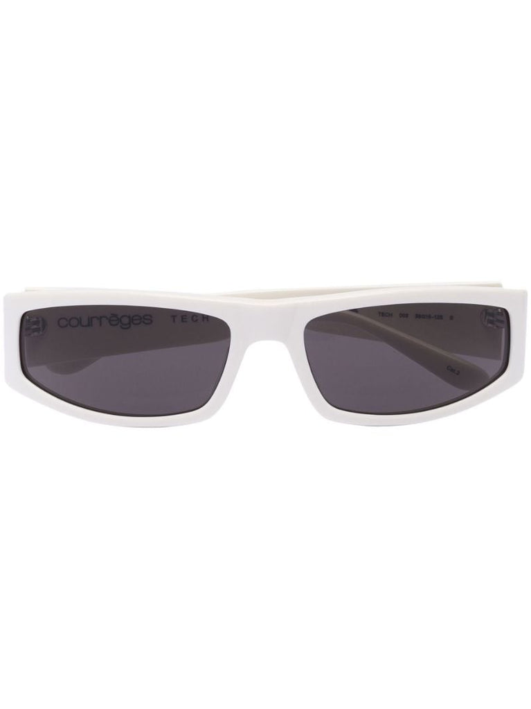 White Techno Rectangle Sunglasses