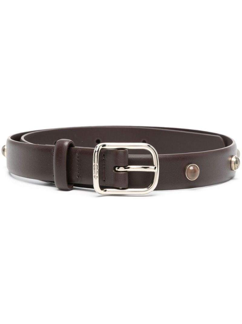 Brown Ora Studded Leather Belt