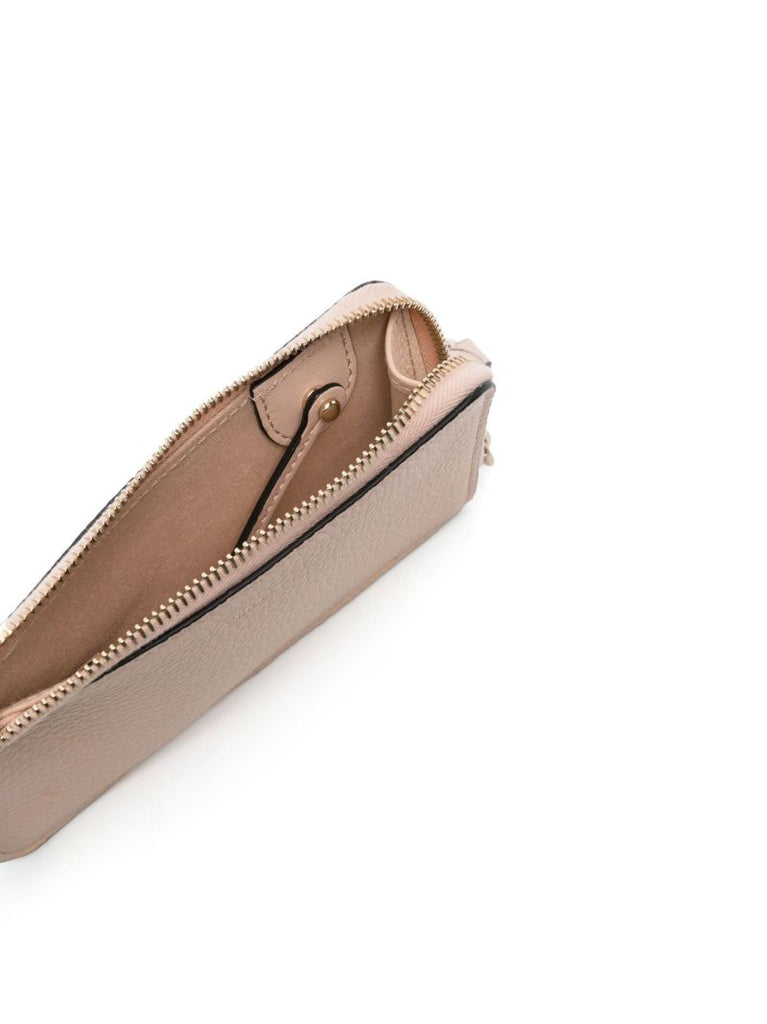 Pink Alphabet Leather Zipped Card Holder