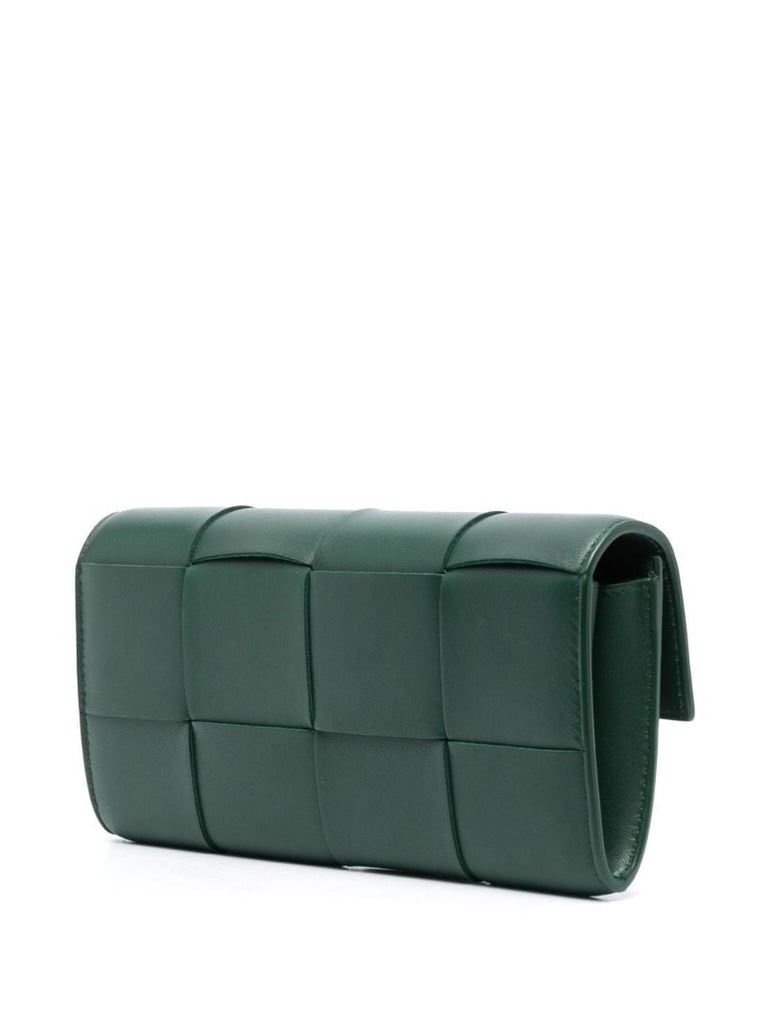 Green Cassette Leather Chain Wallet