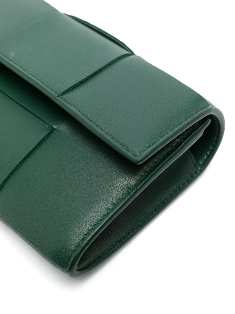 Green Cassette Leather Chain Wallet