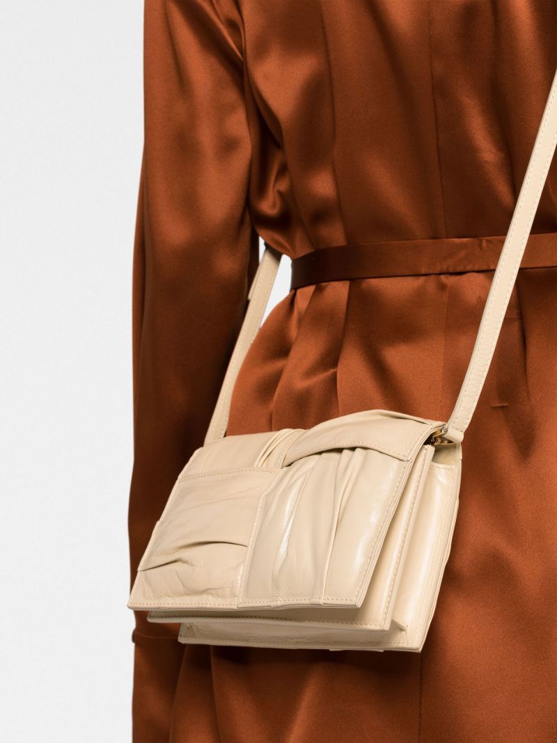 Beige Mini Cassette Cross Body Bag
