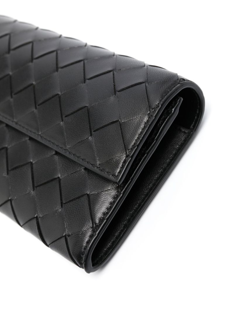Black Intrecciato Leather Clutch Bag