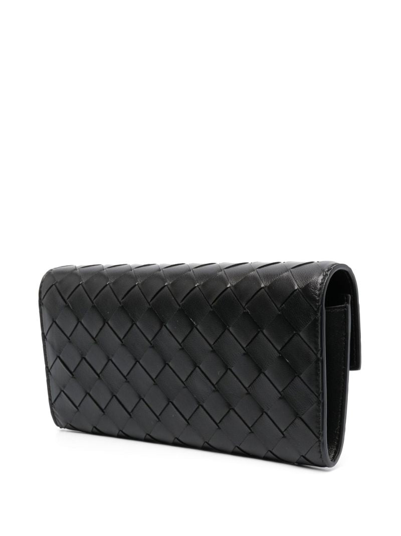 Black Intrecciato Leather Clutch Bag