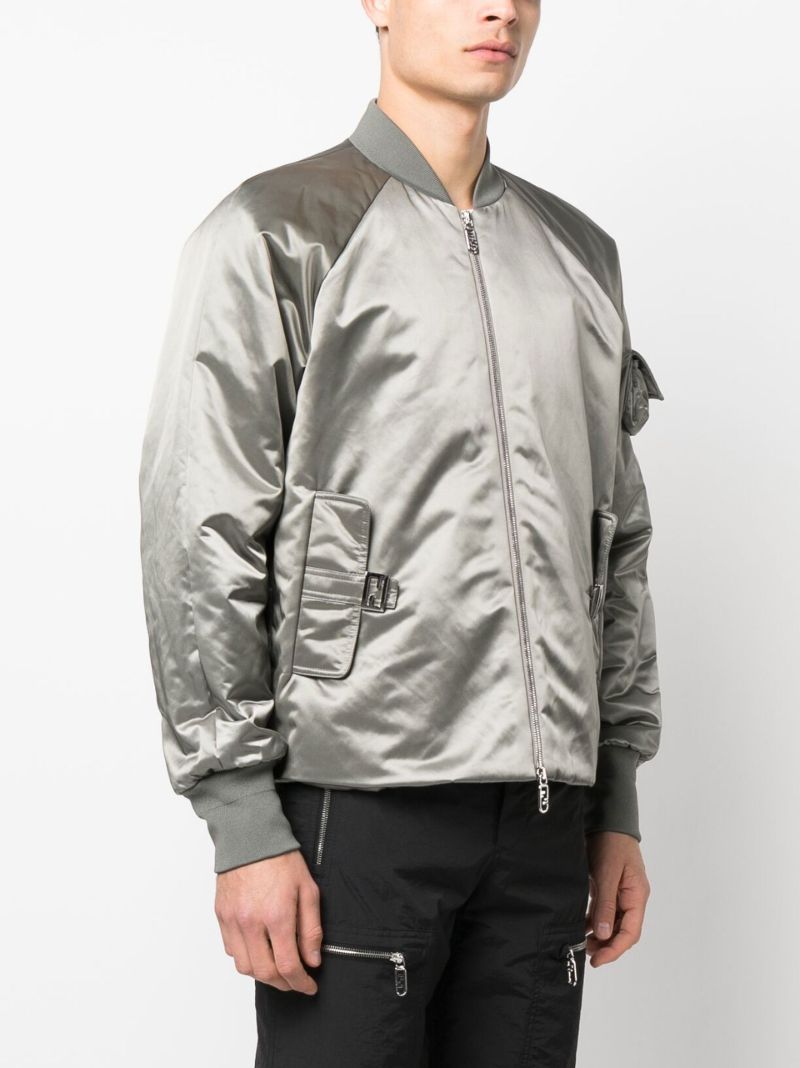Green Zip-up Bomber Jacket