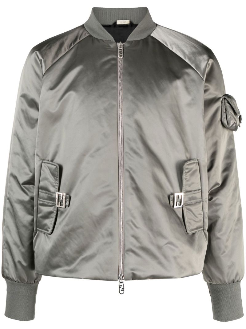 Green Zip-up Bomber Jacket