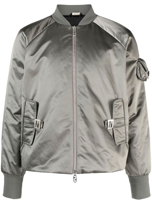 Green Zip-up Bomber Jacket