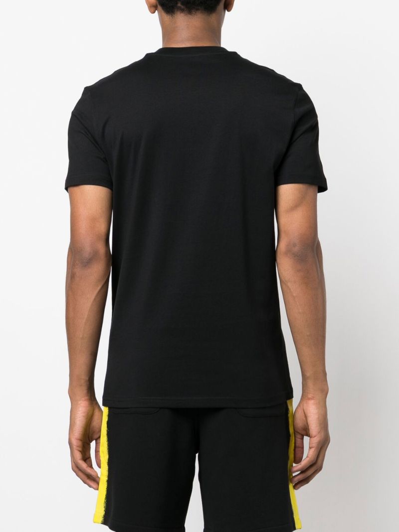Black Teddy Bear Logo Cotton T-shirt