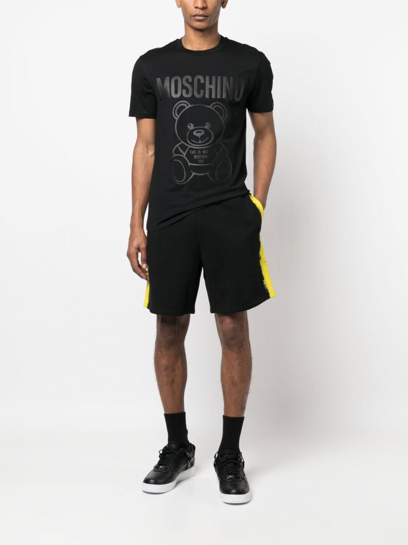 Black Teddy Bear Logo Cotton T-shirt
