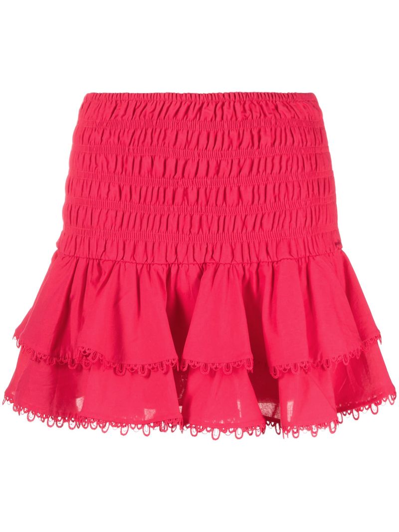 Pink Gladi Ruffled Mini Skirt