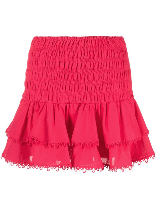Pink Gladi Ruffled Mini Skirt