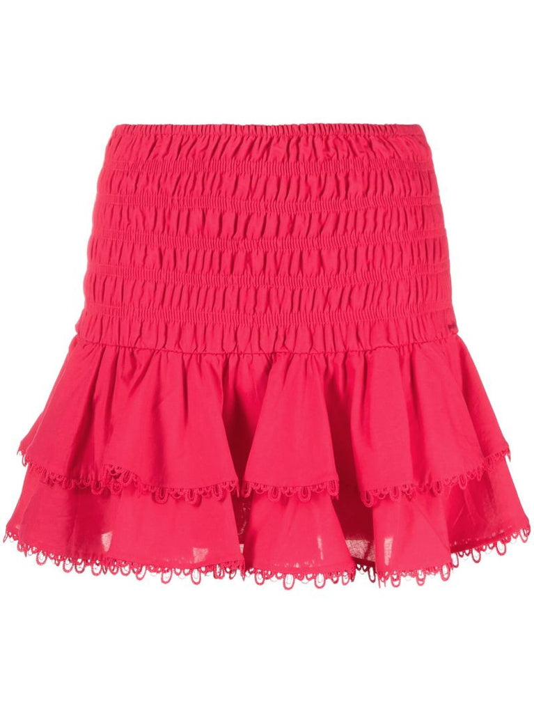 Pink Gladi Ruffled Mini Skirt